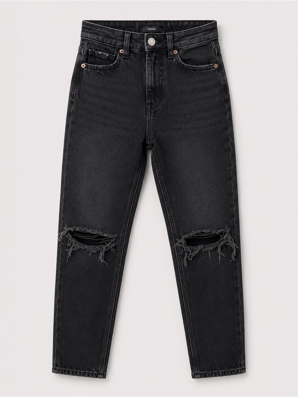 American Eagle Outfitters Black Distressed Boyfriend Jeans